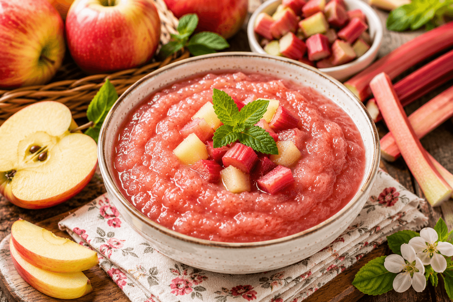 Appelmoes met Rabarber