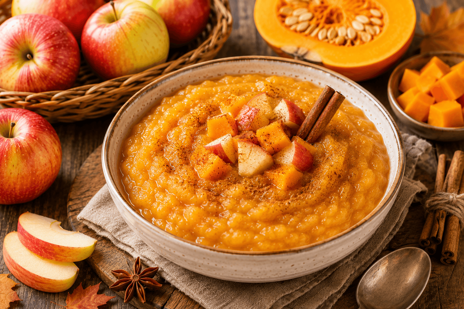 Appelmoes met Pompoen en Kaneel