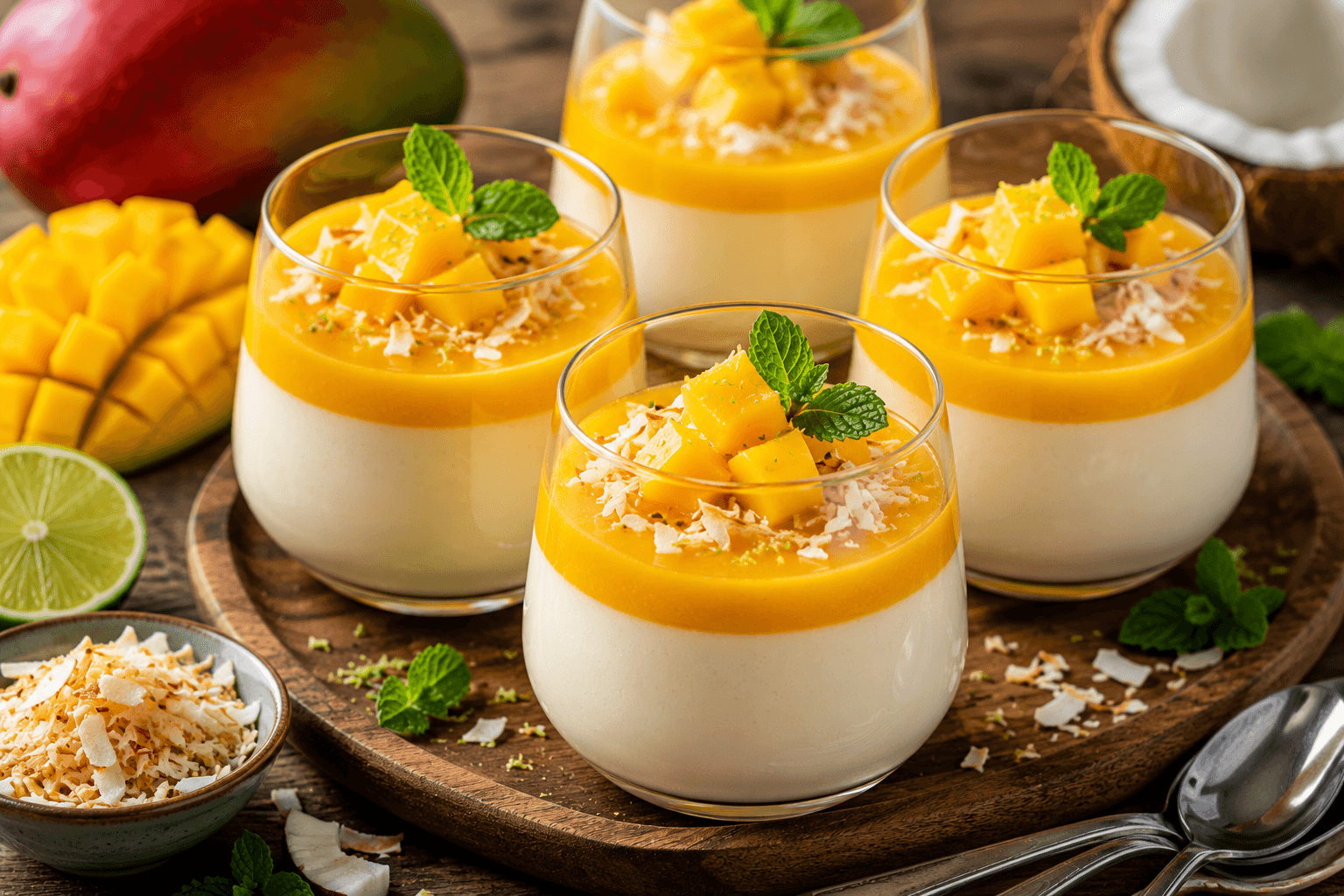 Mango-Kokos Panna Cotta