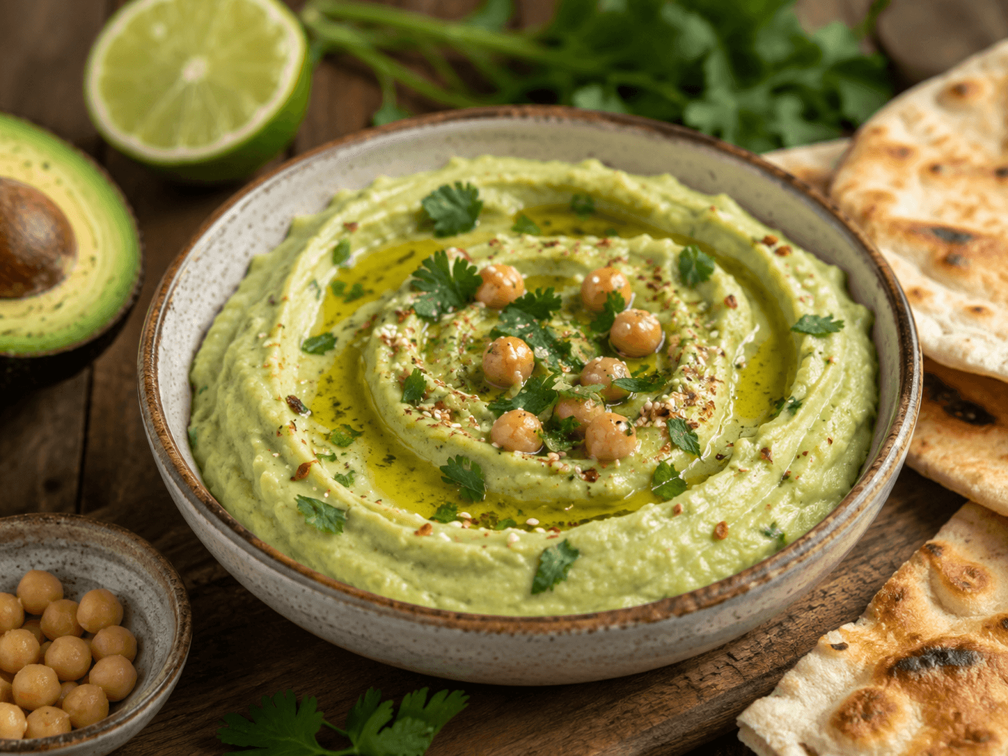 Hummus met avocado
