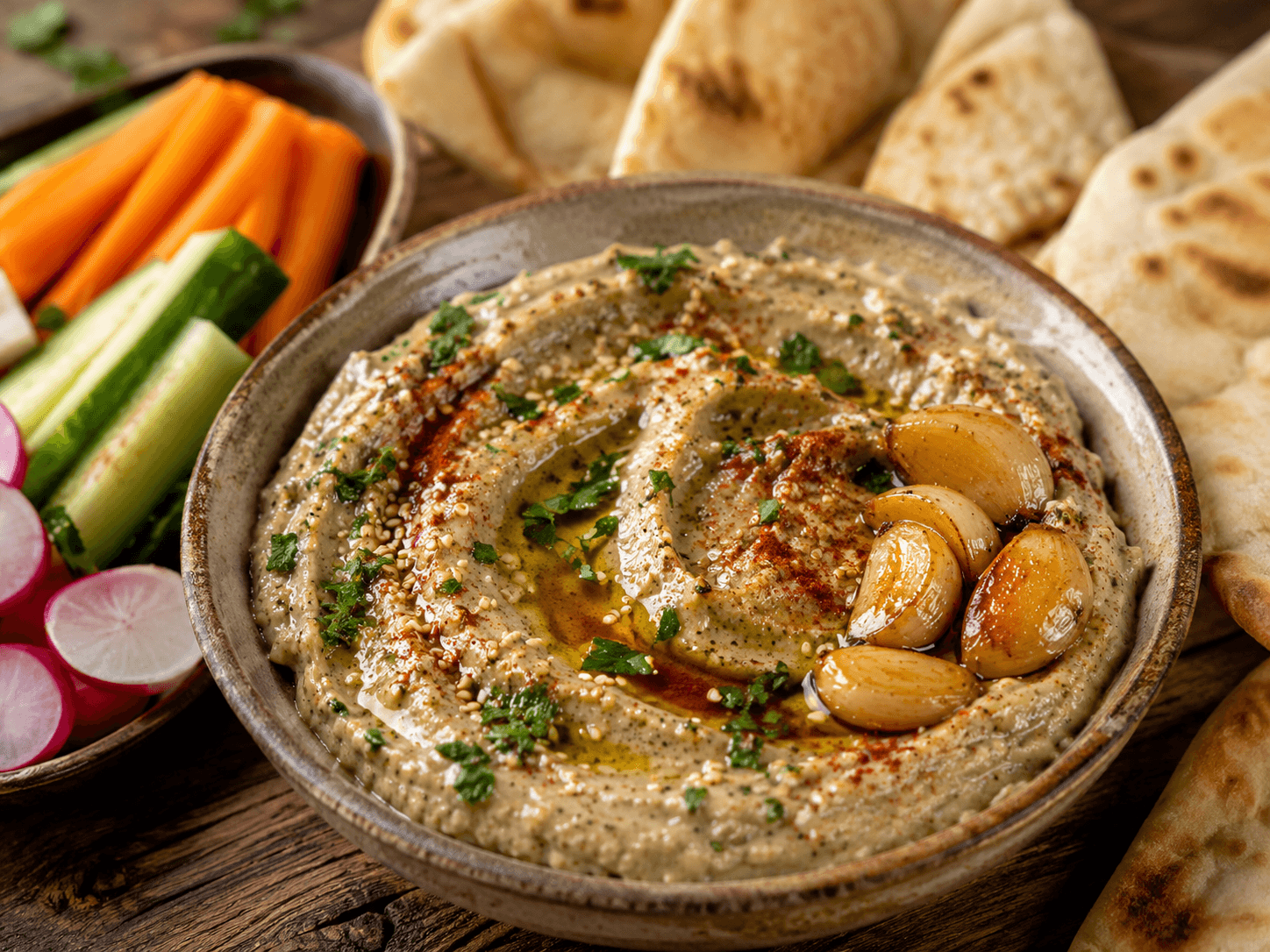 Baba Ganoush met Geroosterde Knoflook