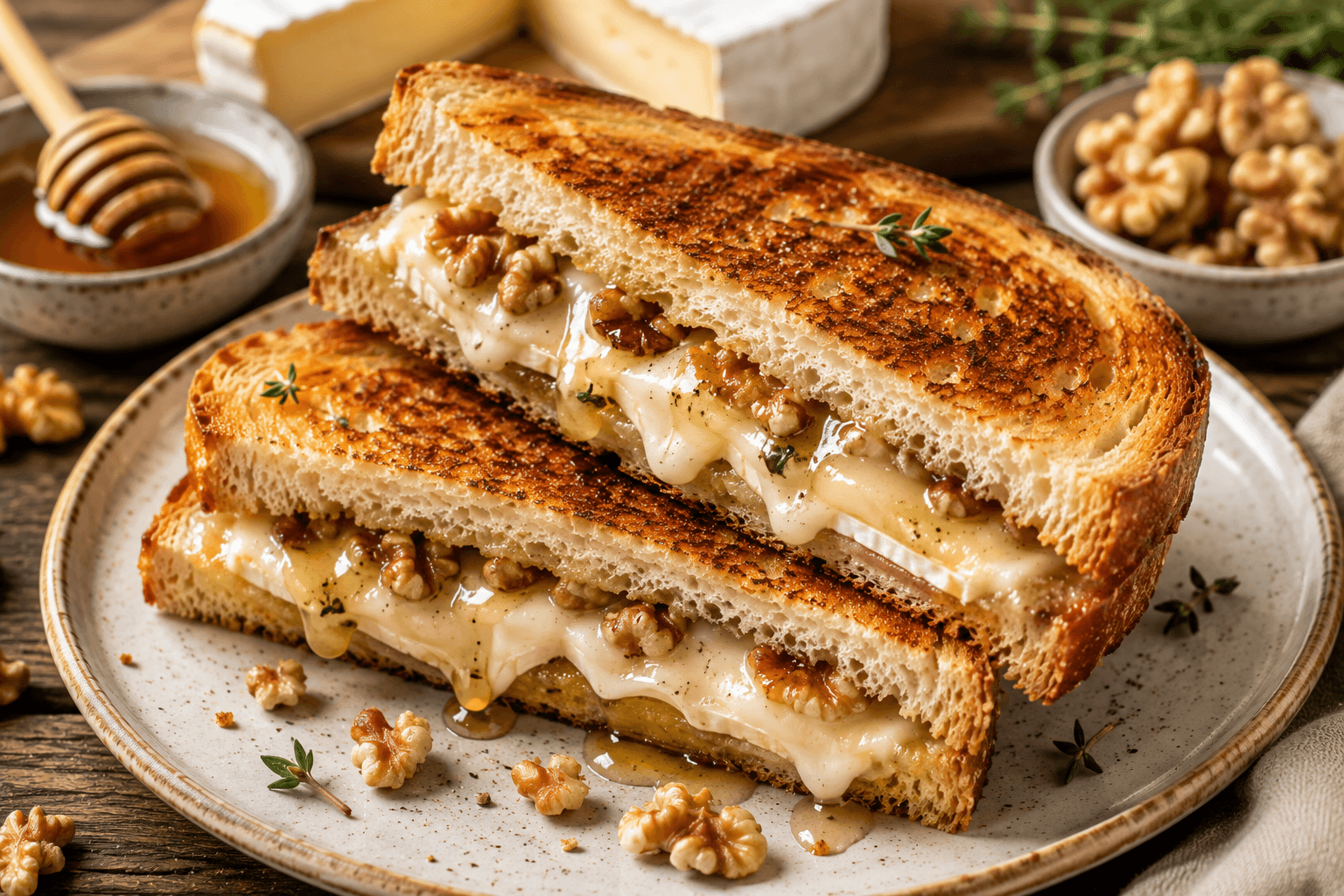 Brie Tosti met Honing en Walnoten