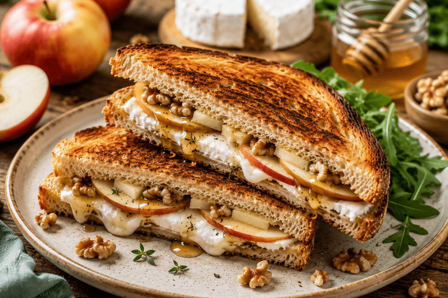 Geitenkaas Tosti met Appel en Honing