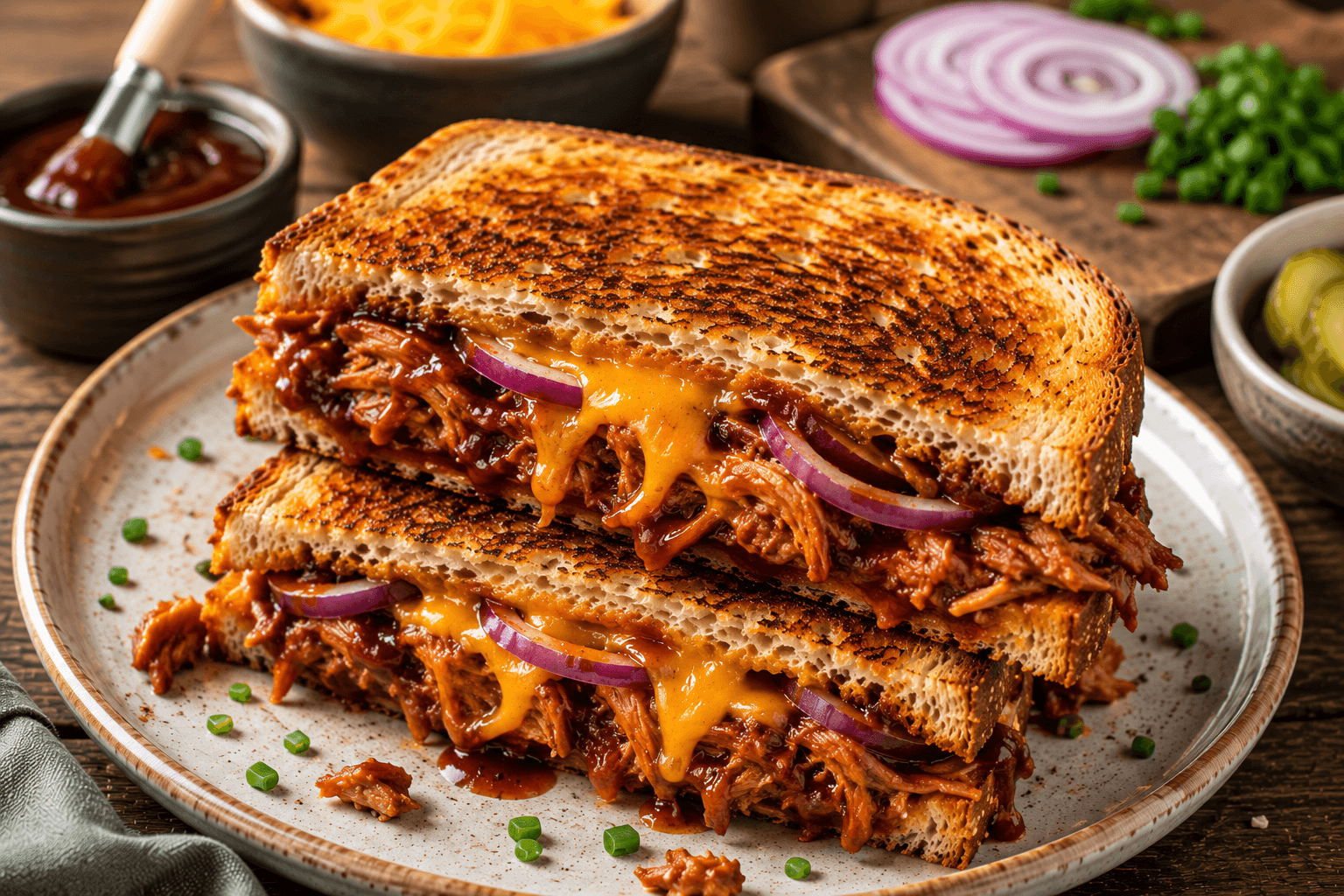 Pulled Chicken BBQ Tosti