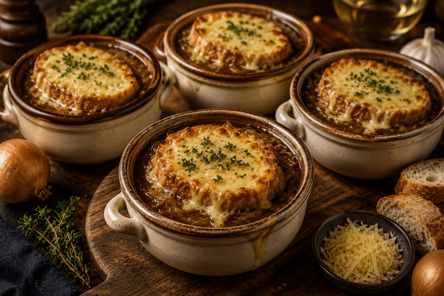 Franse Uiensoep met Kaascrouton