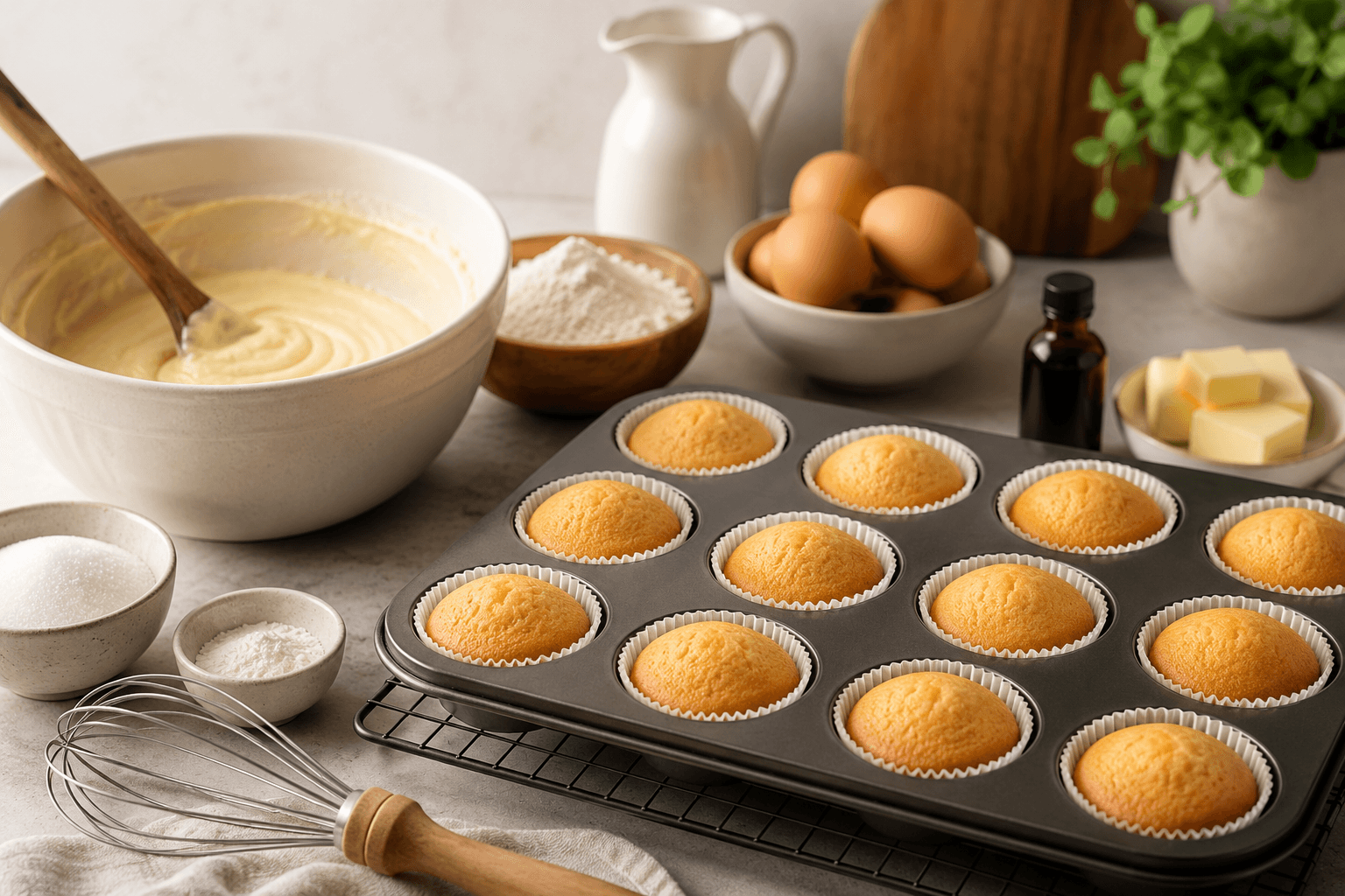 Cupcake Beslag (met patentbloem en bakpoeder)