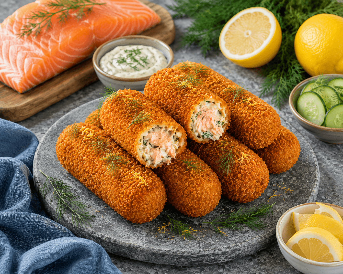 Zalmkroket met Dille en Citroen