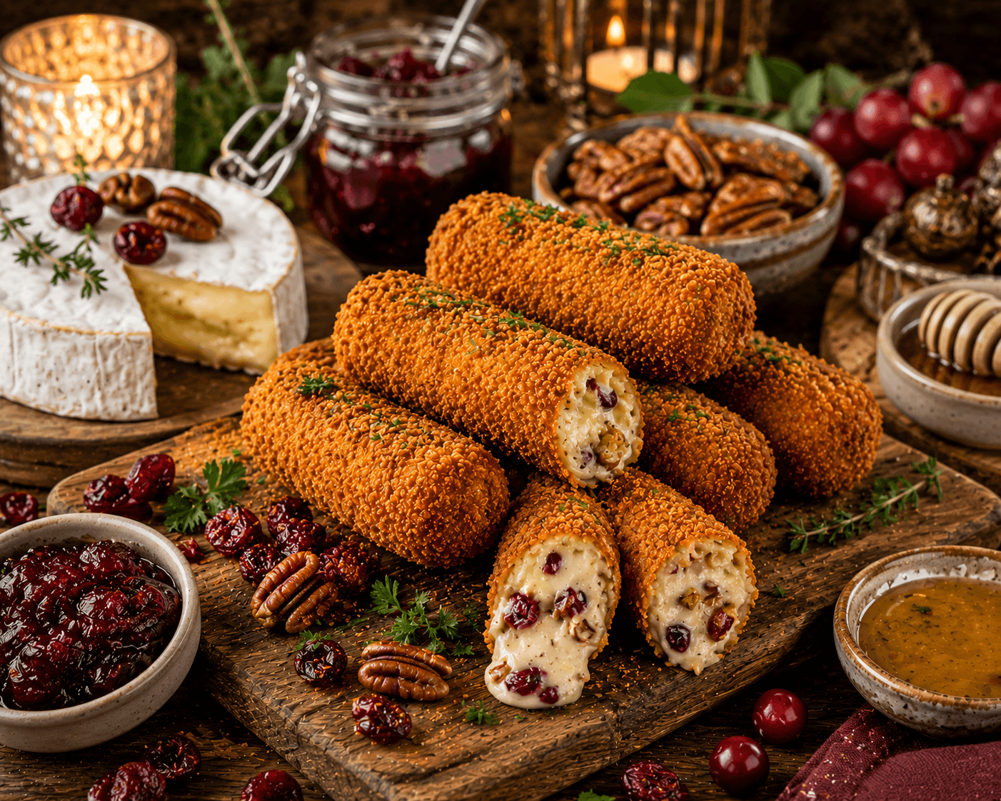 Brie-kroket met Cranberry en Pecannoten