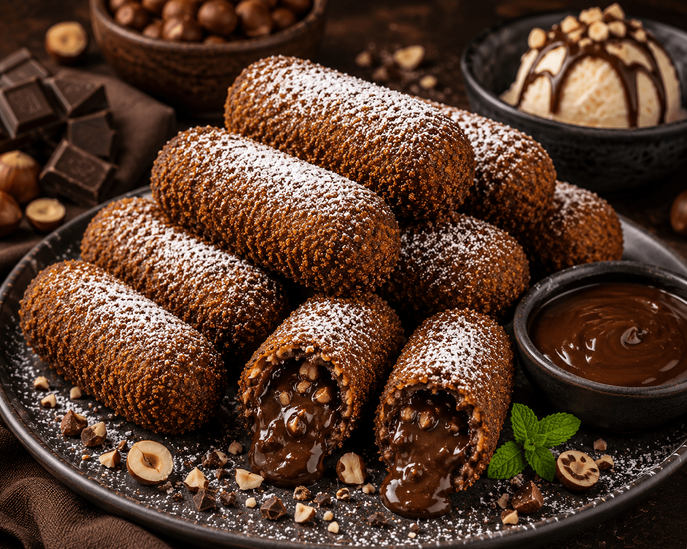 Chocolade-Hazelnootkroket