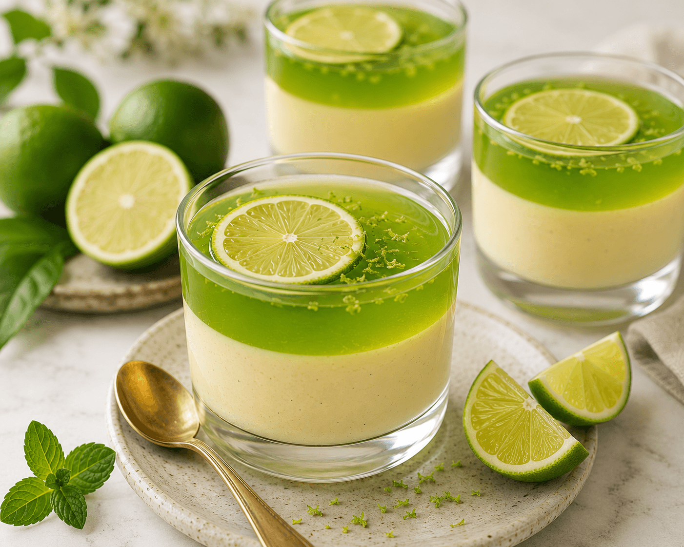 Limoen Jelly met Vanille Custard