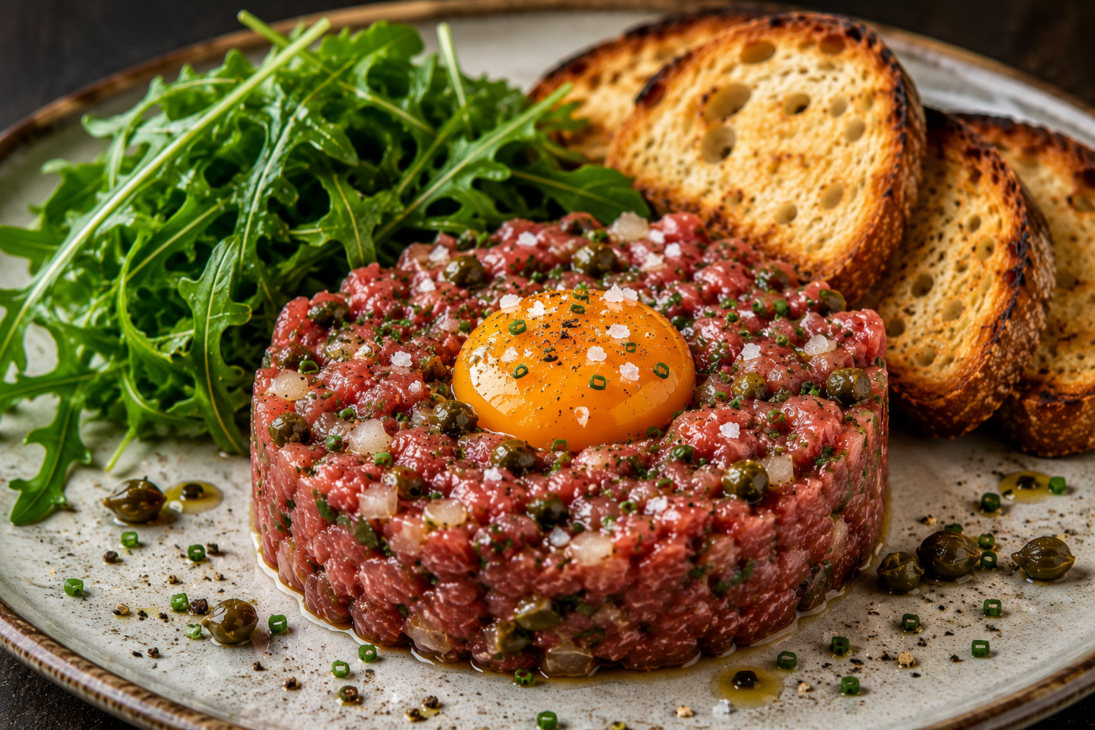 Entrecote Tartaar met Gerookt Zeezout en Bieslook