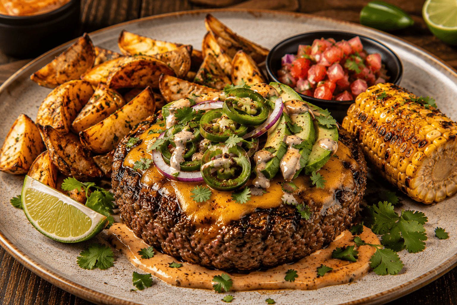 Pittige Mexicaanse Gebakken Tartaar met Cheddar, Jalapeño en Chipotle-Mayonaise