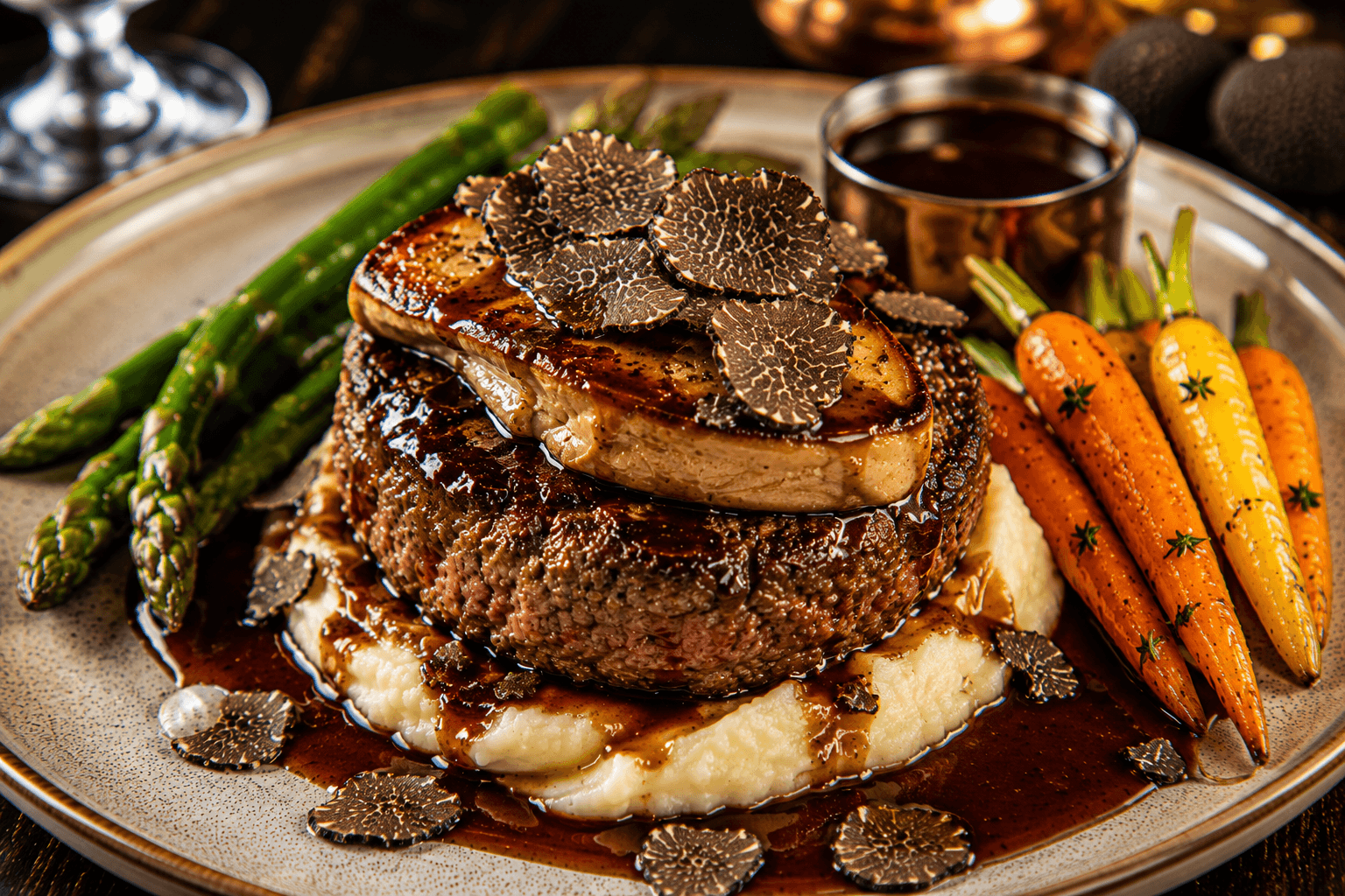 Gebakken Tartaar Rossini met Ganzenlever, Zwarte Truffel en Madeirajus