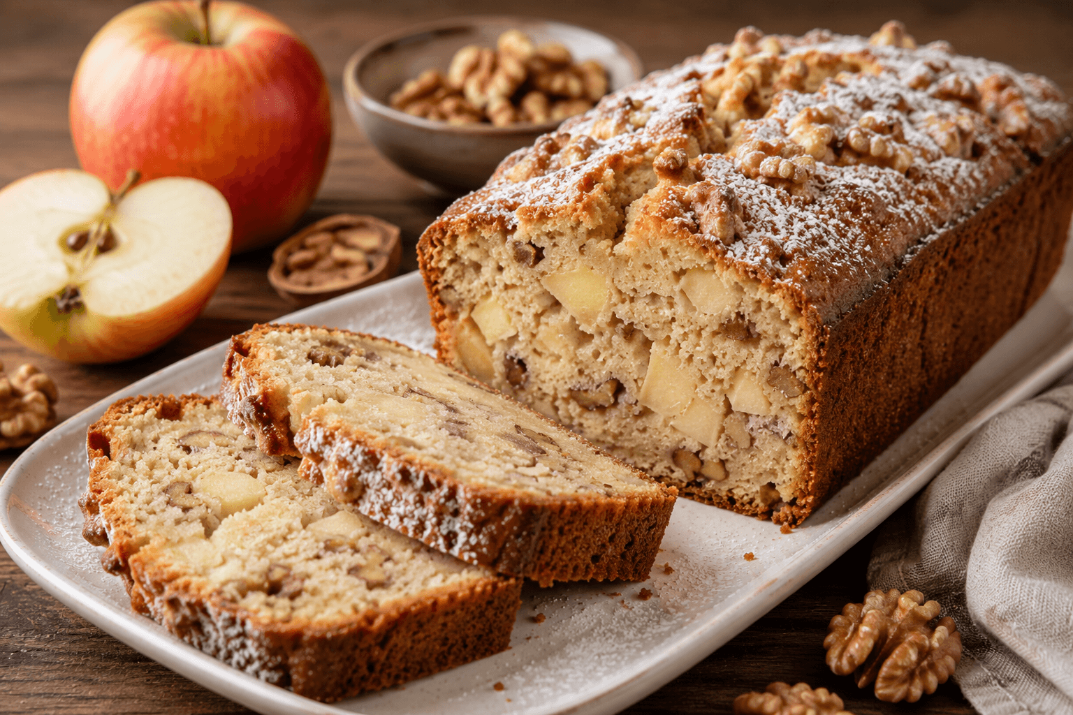 Appelcake met Elstar en Walnoten