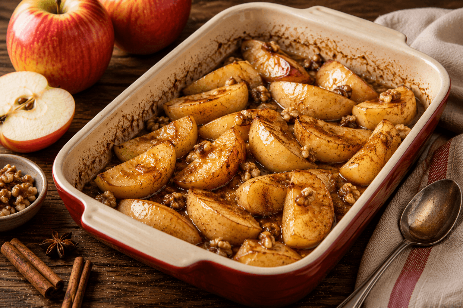 Gekaramelliseerde Elstar-appels uit de Oven