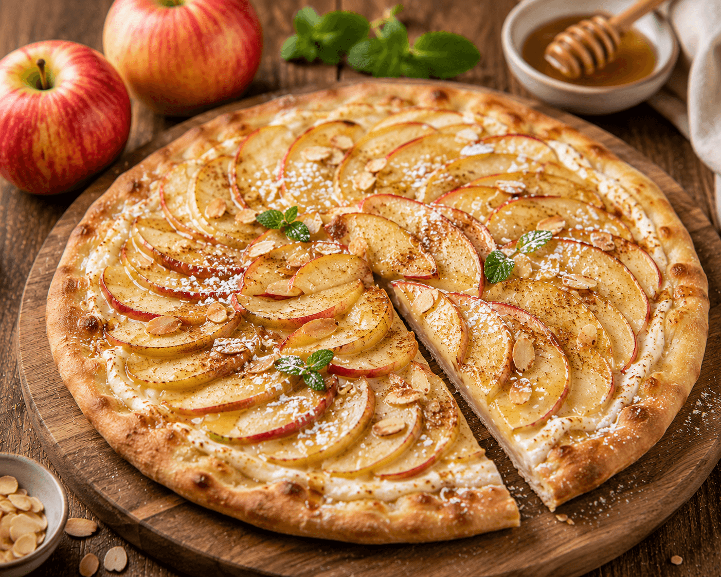 Elstar Appelpizza met Mascarpone, Kaneel en Honing