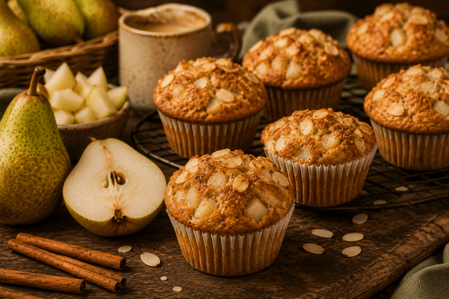 Conference-perenmuffins met kaneel