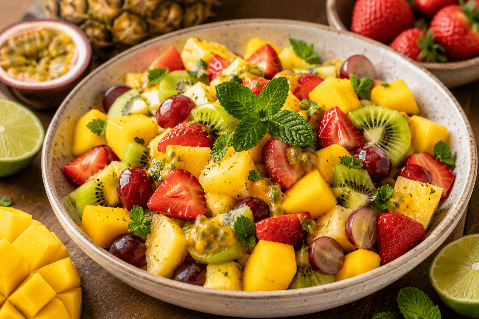 Tropische Fruitsalade met Munt