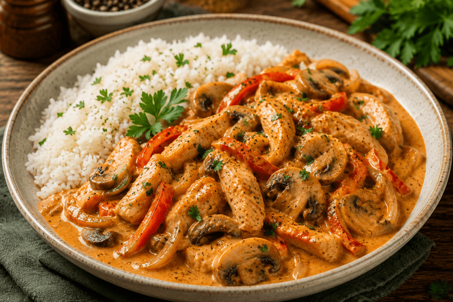 Kip Stroganoff met Rijst