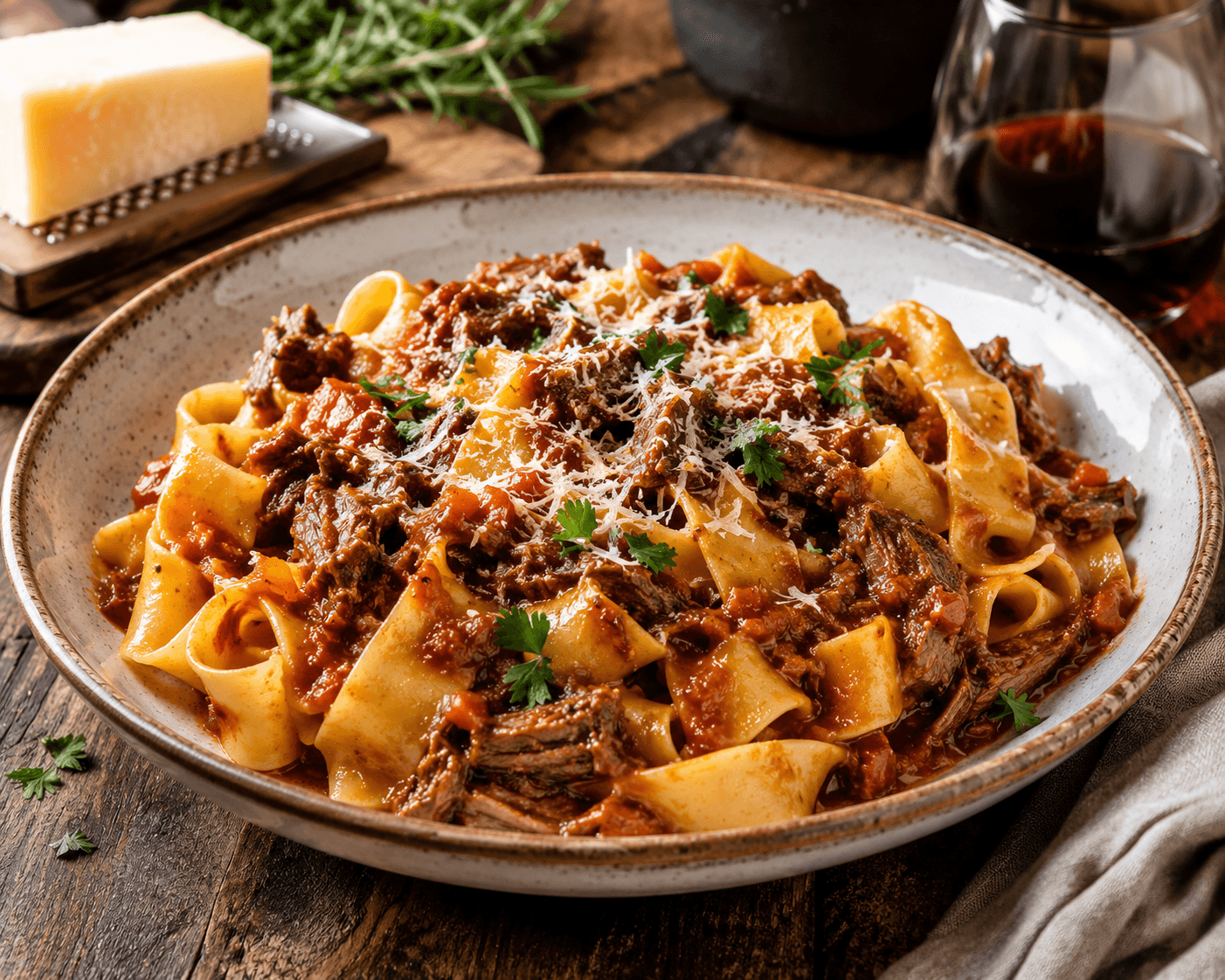 Pappardelle met Wildzwijnragù