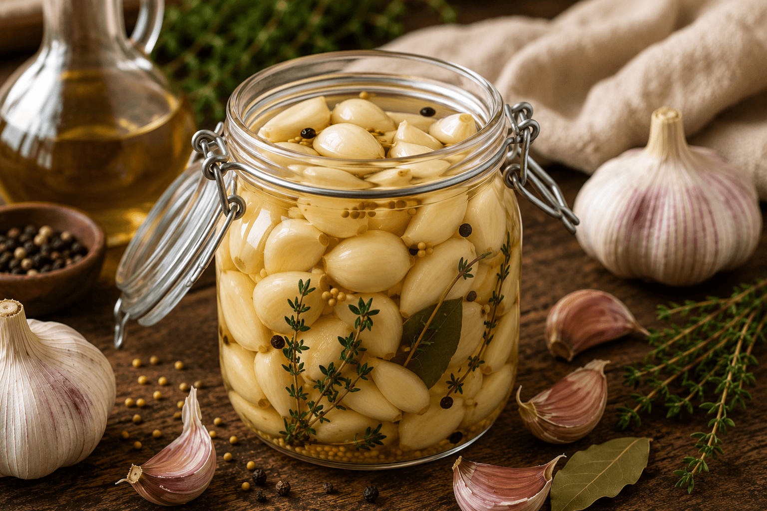 Ingelegde knoflook in zoetzuur
