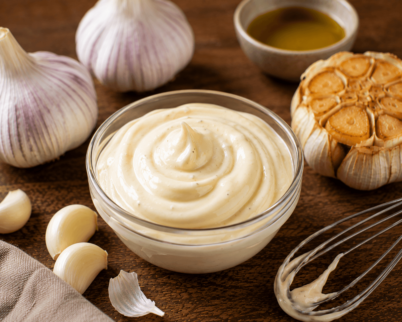 Knoflookmayonaise met geroosterde knoflook
