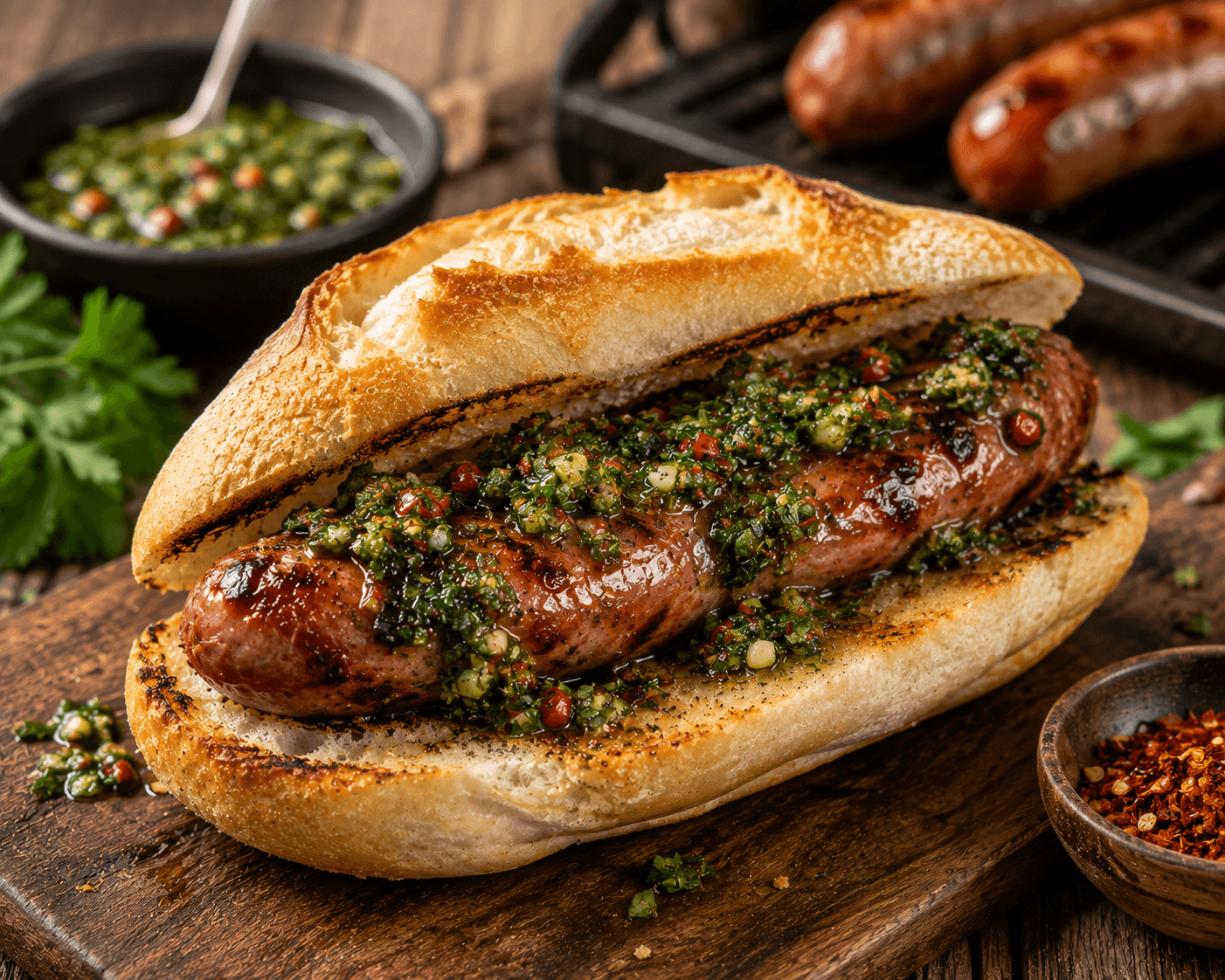 Choripán met chimichurri