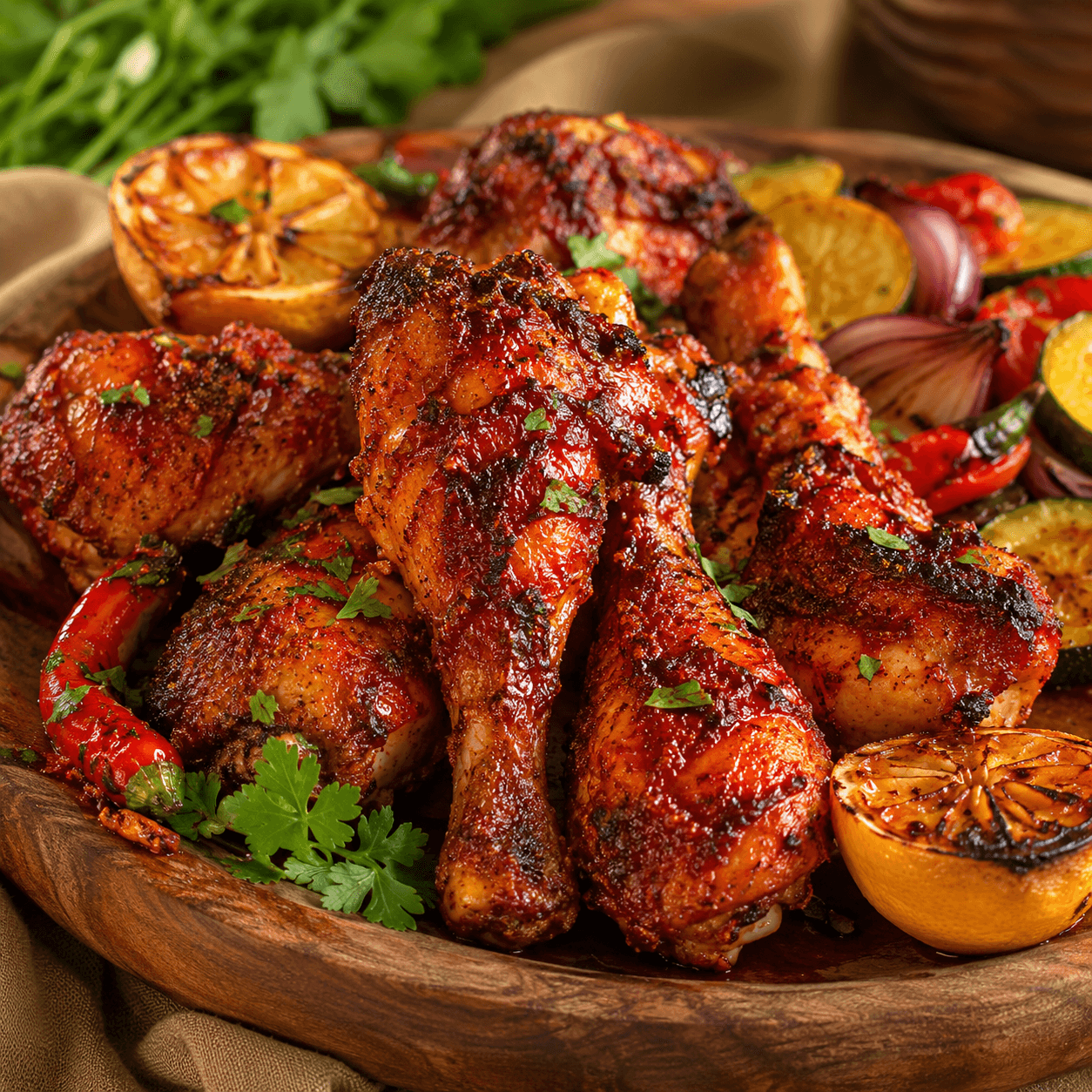 Langzaam gegaarde piri-piri kippenpoten uit de oven
